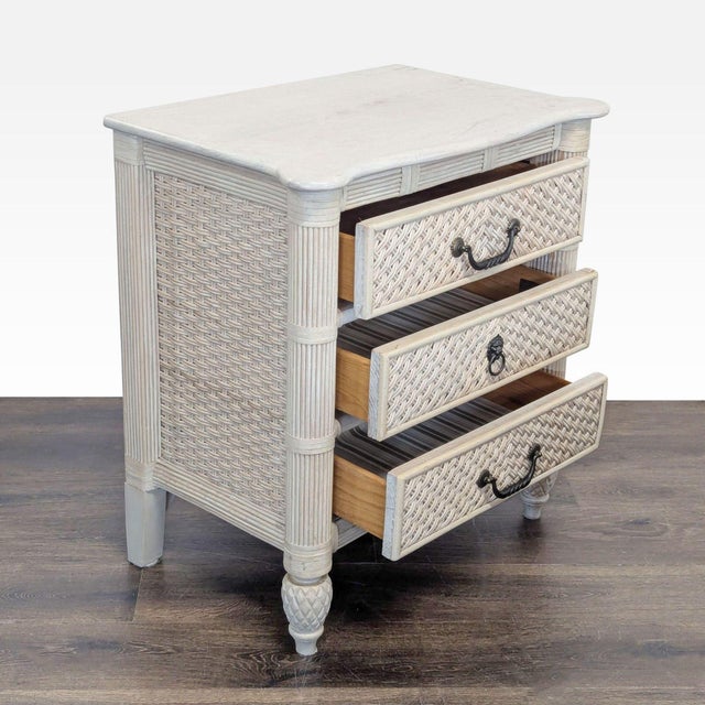 Traditional Vintage Lexington Furniture Three Drawer Bachelor Chest/Nightstand For Sale - Image 3 of 9