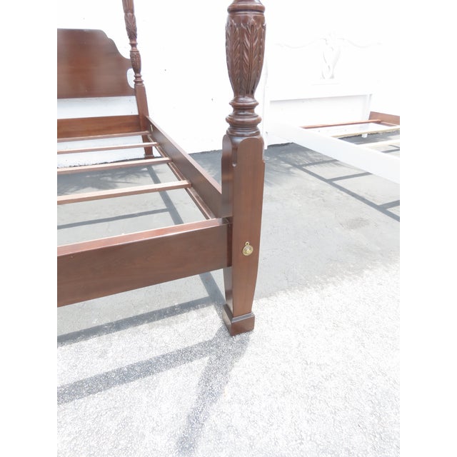 Brown Carved Mahogany King Size Poster Bed 6444 For Sale - Image 8 of 18
