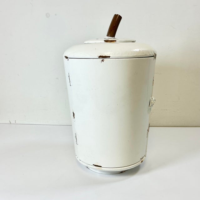 Metal Vintage Bogo Chic Farmhouse Americana Metal White Jack-O-Lantern Pumpkin Candleholder. For Sale - Image 7 of 11