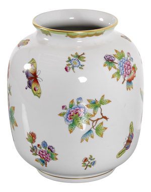 Mid-Century Hand-Glazed Porcelain Vase from Herend, Hungary, 1970s