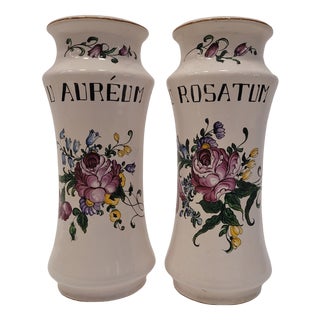 19th Century Albarelos, Strasburg Luneville Porcelain, France For Sale