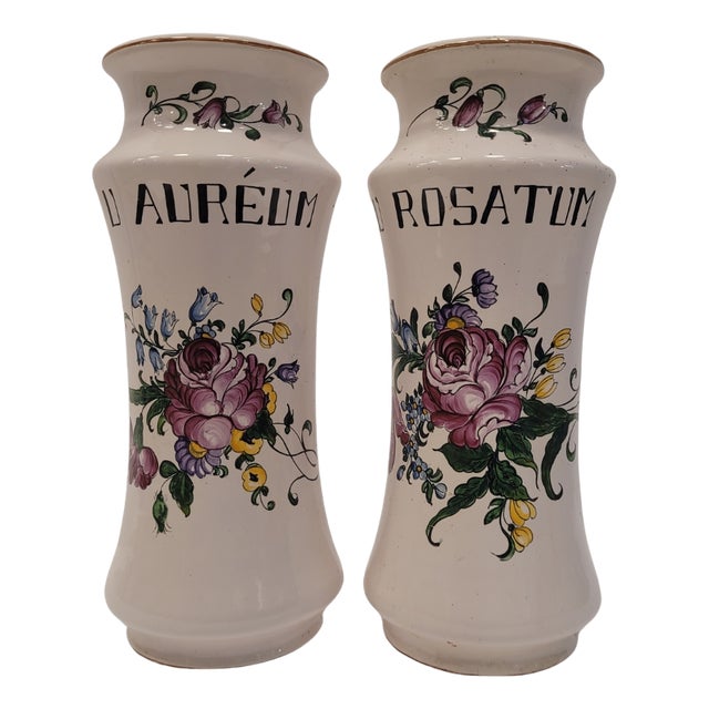 19th Century Albarelos, Strasburg Luneville Porcelain, France For Sale