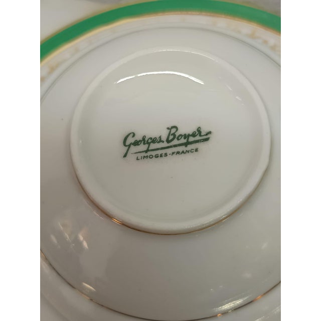 Ceramic Art Deco Limoges Porcelain Tea Service by Georges Boyer, 1940s, Set of 12 For Sale - Image 7 of 8