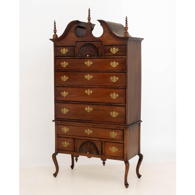 Late 20th Century Queen Anne Style Mahogany Highboy For Sale - Image 5 of 11