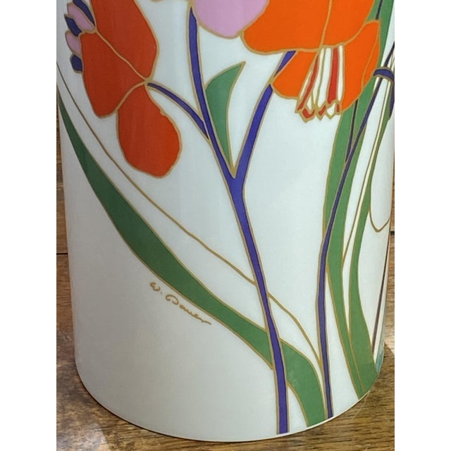 Rosenthal Porcelain Vase with Floral Decoration by Wolf Bauer for Rosenthal, 1970s For Sale - Image 4 of 15