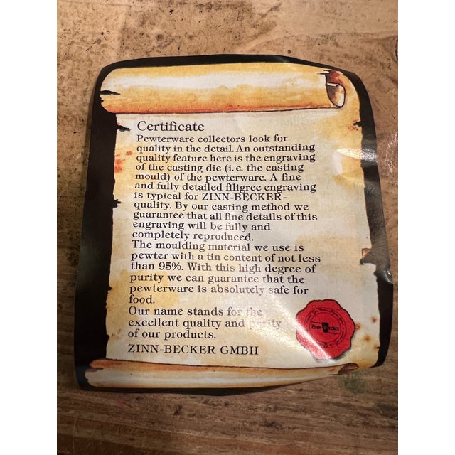 Vintage Zinn Becker Stuttgart Pewter Pitcher From Germany For Sale - Image 4 of 6