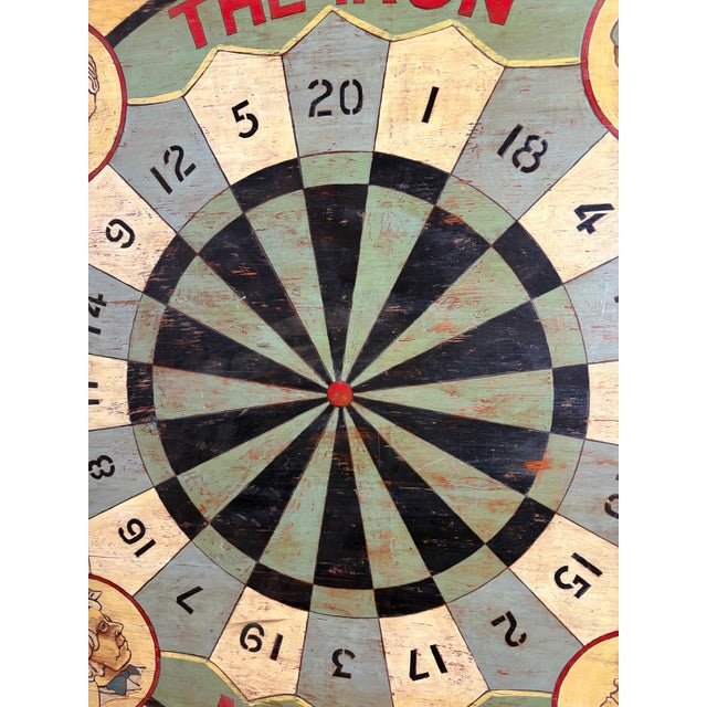 Green Vintage Folk Art Carnival Target Sign For Sale - Image 8 of 12