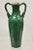 Vtg Victorian Style Green Ceramic Capodimonte 18" Vase With Pink Yellow Flowers For Sale - Image 11 of 13
