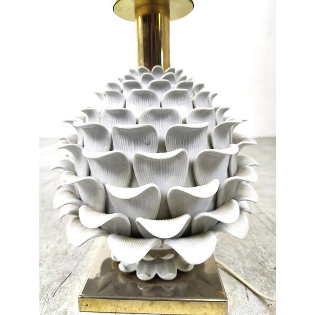 Vintage Italian Ceramic Artichoque Table Lamp, 1960s For Sale - Image 9 of 14