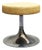 Light Brown Faux Leather and Chrome-Plated Tulip Base Round Stool. Italy, 1970s For Sale