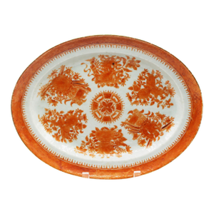 Circa 1830 Chinese Export Porcelain Orange Fitzhugh Platter