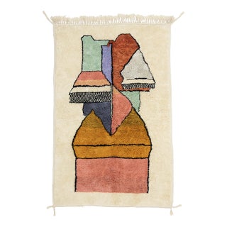 Hand-Knotted Wool Rug by Azele Studio For Sale