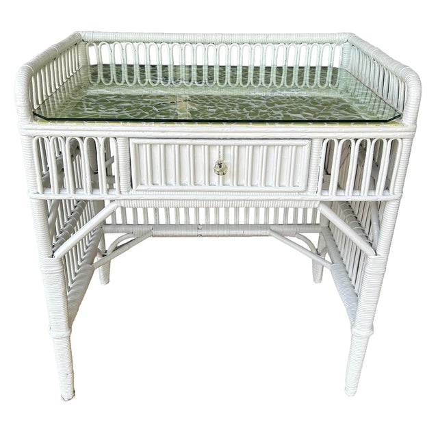 Mid 20th Century Wicker Rattan Desk For Sale - Image 14 of 18