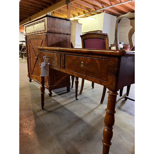 Louis Philippe Mahogany Document Desk With Leather Faced Drawers For Sale - Image 14 of 14