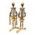 Vintage Brass Lyre Andirons – Neoclassical Hollywood Regency Fireplace Decor, Pair For Sale