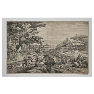 Antoine-François Bauduins, Le Couvent dans la Vallée, Etching, 17th Century For Sale