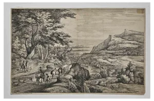Antoine-François Bauduins, Le Couvent dans la Vallée, Etching, 17th Century