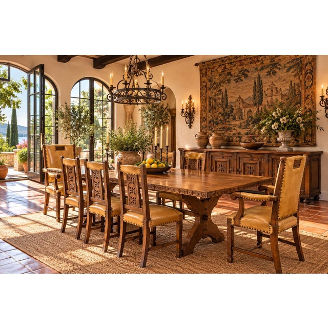 A handsome and unusually complete vintage American dining suite by American Furniture Company / Romweber Industries,...