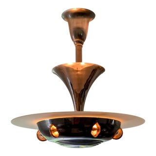 1930's French Art Deco Chandelier Attributed to Artelier Petitot For Sale