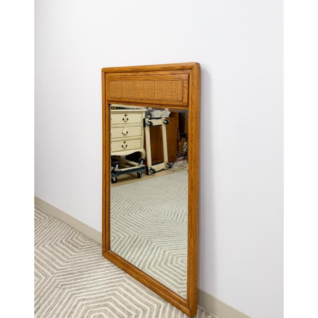 Mid 20th Century Lane Perception MCM Cane Mirror Vintage Mid-Century Rare Wall Mirror For Sale - Image 5 of 7