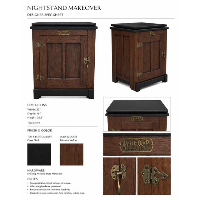 Pair of White Clad Icebox Nightstands in Old Chapel Satin Walnut™ & Onyx Reserve Finish For Sale - Image 4 of 5
