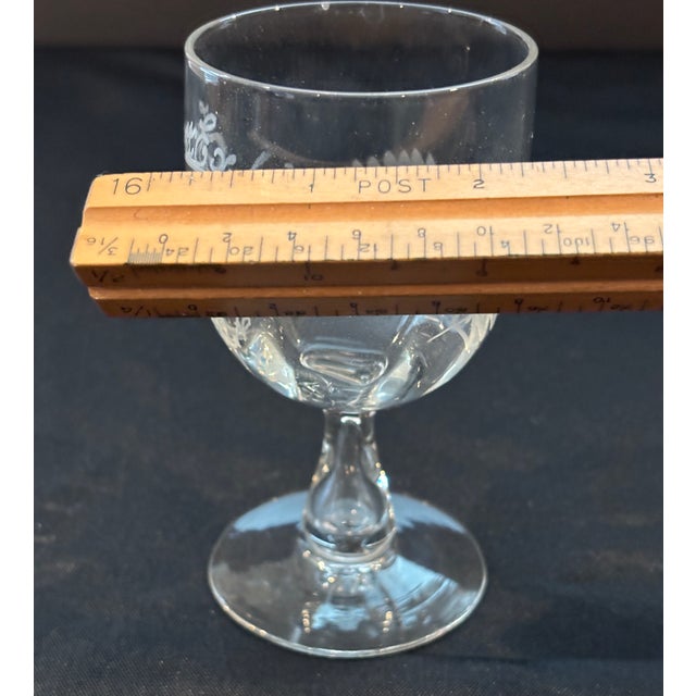 Rare- Clear 1902 Cork (Ireland) Exhibition Souvenir Etched Stemmed Glass For Sale - Image 11 of 14