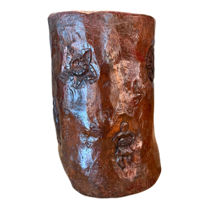 Mid 19th Century Wooden Carved Hollowed Out Tree Stump Museum Quality Storage Collectable Art