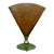 Antique Frederick Carder Steuben Gold Aurene Green Leaf Vine Art Nouveau Fan Vase #6297 For Sale