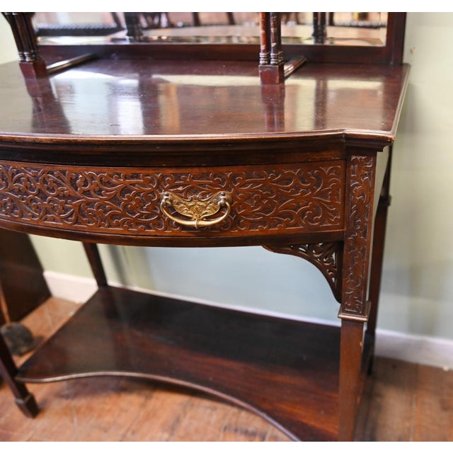 Unusual mahogany Art Nouveau display cabinet with mirrors Fine astragal glazed door circa 1890 Fully restored by our...