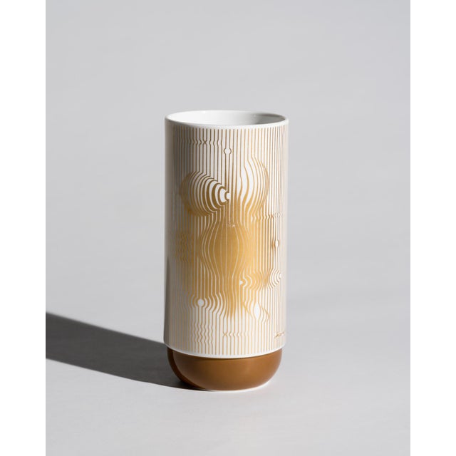 Brown Gilt Manipur Duo Form Vase by Victor Vasarely and Ambrogio Pozzi for Rosenthal, 1970s For Sale - Image 8 of 8