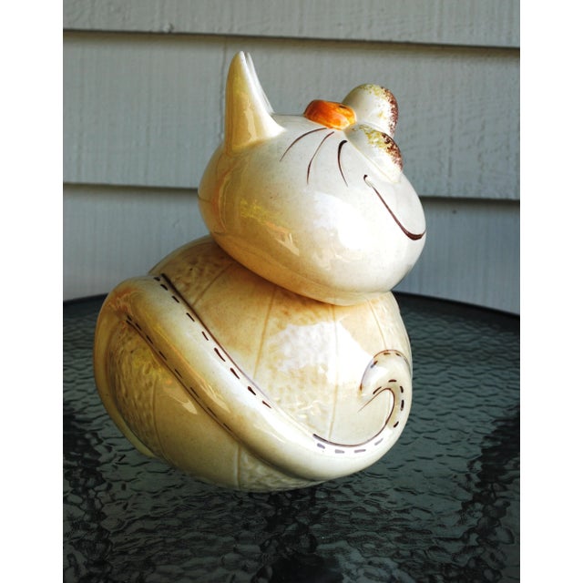 Vintage Chesire Cat Ceramic Cookie Jar by Doranne of California For Sale - Image 6 of 9
