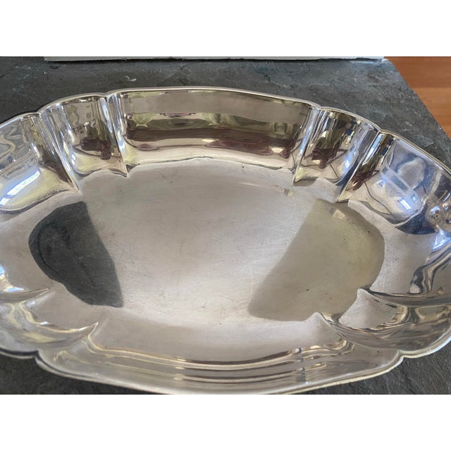 Metal 1950s Cohr Denmark Mid Century Scalloped Serving Dish Platter Atla Electro Plate Nickel Silver Epns For Sale - Image 7 of 12