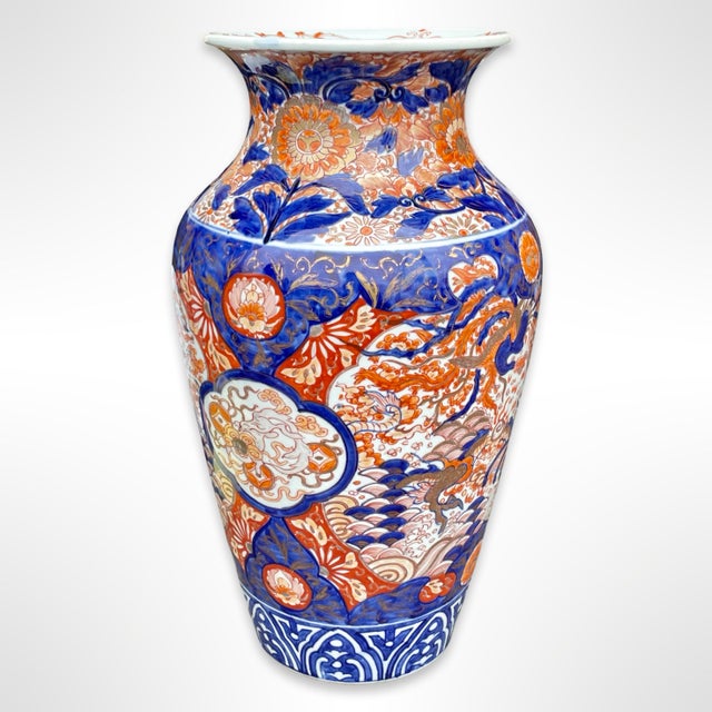 Japanese Vintage Japanese Arita Imari Porcelain Vase 19th Century For Sale - Image 3 of 8