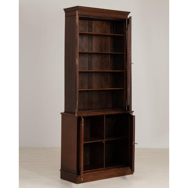 19th Century France Rich Mahogany Glazed Mahogany Bookcase Cabinet For Sale - Image 11 of 11