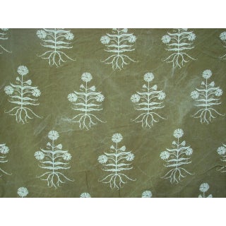 Lauren Liess Wild Chicory Fabric in Olive For Sale