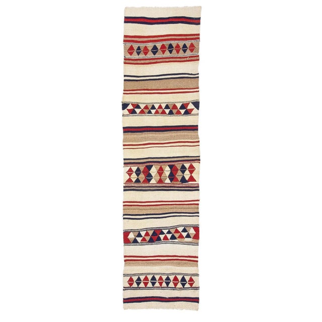 Textile Vintage Herki Kilim Runner For Sale - Image 7 of 7
