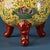 Late 20th Century Yellow Famille Rose Porcelain Censer With Gilt Handles and Lion Finial For Sale - Image 9 of 10