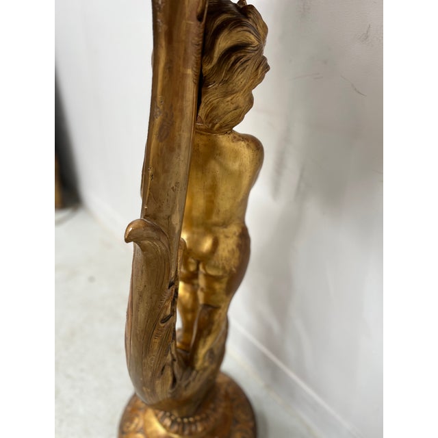19th Century Gilded Carved Wooden Display Column For Sale - Image 13 of 14