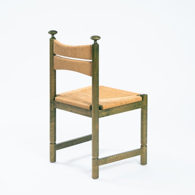 Odessa Dining Chairs and Extendible Table in Stained Birchwood and Danish Cord, 1970s, Set of 7 For Sale - Image 9 of 18