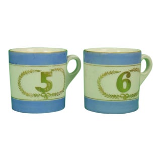 Early 20th Century Antique English Porcelain Mugs - A Pair For Sale