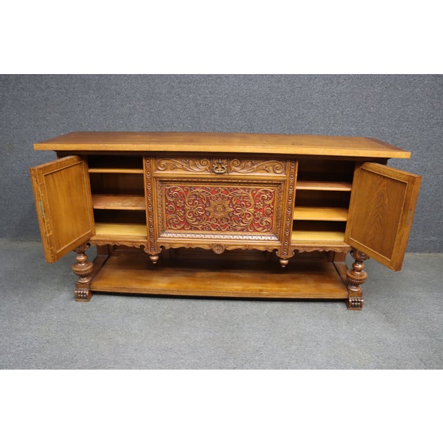 Christian Krass Renaissance Revival Carved Oak Sideboard For Sale - Image 16 of 18