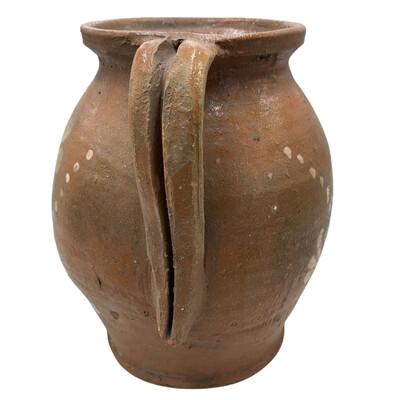 This antique two-handle terra cotta vessel from Hungary is a wonderful addition to any Farmhouse decor. The rustic pottery...
