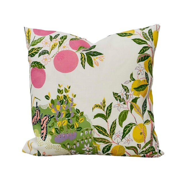 Custom Citrus Garden Double Sided Outdoor Pillows - a Pair For Sale - Image 6 of 8