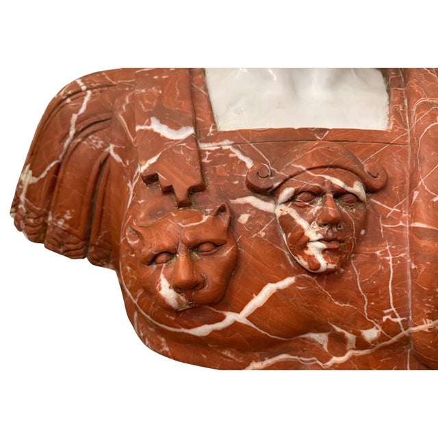 Italian Italian Multicolor Marble Bust of Ancient Philosopher Aristotle. 20th Century. For Sale - Image 3 of 8