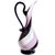 Murano Murano Vintage Pink White Black Ribbon Pattern Italian Art Glass Mid-Century Decorative Pitcher Vase For Sale - Image 4 of 4