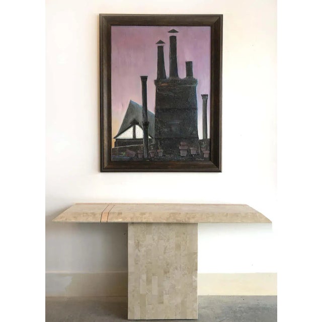 Industrial Industrial Mixed-Media Oil Painting by Robert Blanchard For Sale - Image 3 of 10