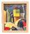 Ebbe Höglund, Cityscape with House Facades, 1960, Oil on Canvas, Framed For Sale