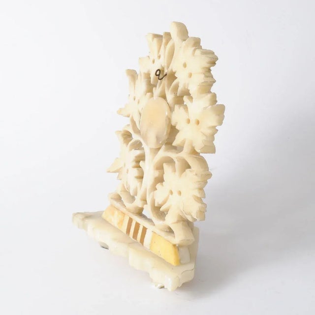Stone Antique Carved Alabaster Pocket Watch Stand For Sale - Image 7 of 10