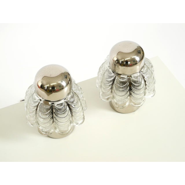 1960s Large Metal and Glass Table Lamps from Veb Narva Leuchtenbau, 1960s, Set of 2 For Sale - Image 5 of 18