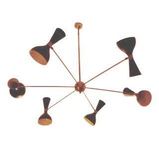 Vintage Black and Brass Pendant Light, 1980s For Sale